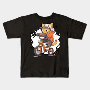 cat bike Kids T-Shirt